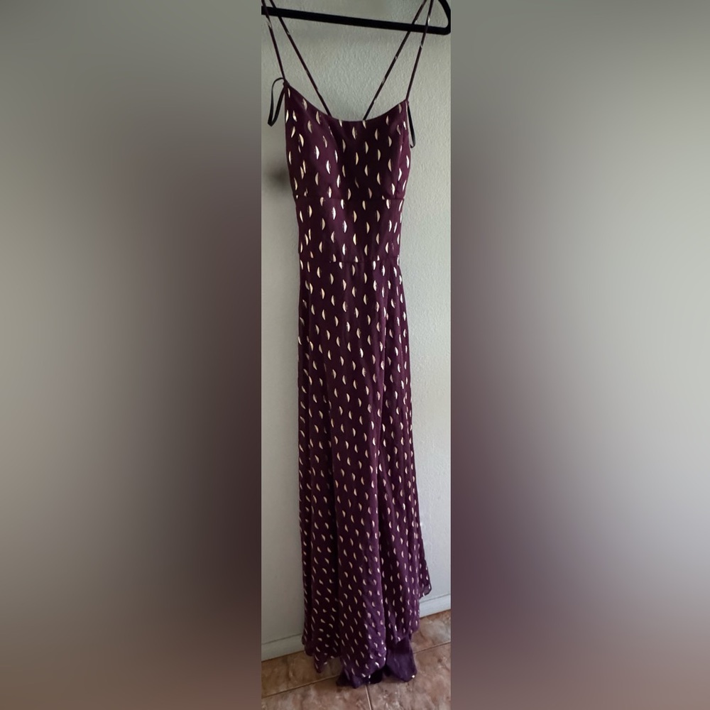 Elegant Maroon Spaghetti Strap Dress